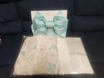 스카이블루와 핑크 유카타 오비 리본 세트