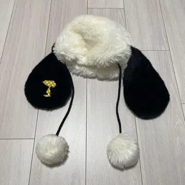 USJ 유니버셜 스누피 모자 화이트 블랙