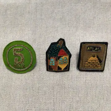 H.P.FRANCE 자수 핀 배지 3개 세트 집 모티브 등 io