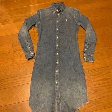 새상품급 랄프 로렌 데님 셔츠 원피스 xs 사이즈