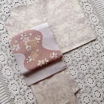 유키쓰무기 교육용 실 포함 꽃 무늬 코몬 쓰무기 이중 기모노 순수 실크