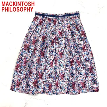 A6428 매킨토시 철학 미디 스커트 플레어 보라색 34