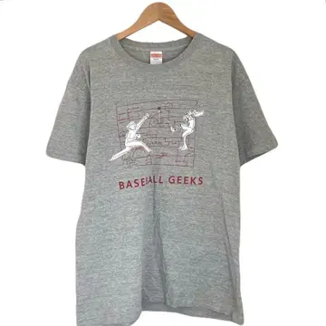 T셔츠 야구 메이저 오타쿠 반팔 프로야구 프린트 남성용 그레이 L