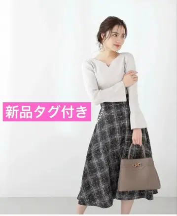 [택 포함 새상품] 프로포션 포켓 펄 트위드 스커트