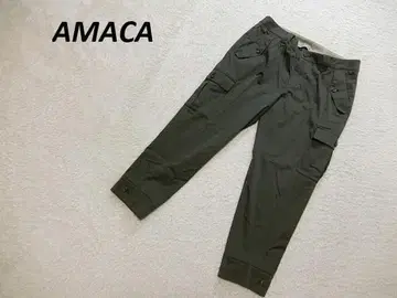 컨디션 최상 아마카 스트레치 카고 크롭 팬츠 모스그린 38