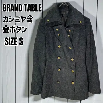[새상품급] GRAND TABLE 골드 버튼 캐시미어 혼방 P코트