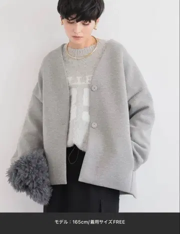 새상품급 BARNYARDSTORM 노카라 자켓 그레이