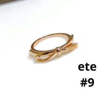새상품급 ete 리본 링 핑크 골드 9호