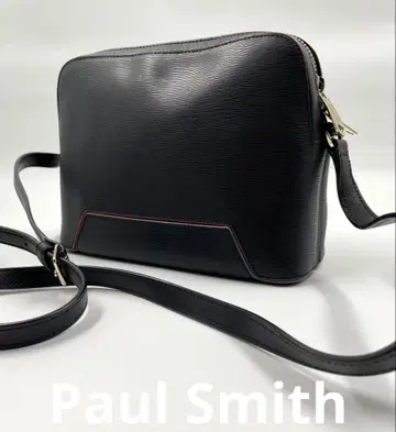 폴스미스 스월 컬러 라인 미니 숄더백 가죽 바닥 블랙