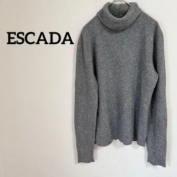 ESCADA [ 40 ] 그레이 터틀넥 긴팔 스웨터