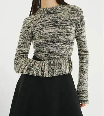 CLANE 코튼 쇼트 니트 탑