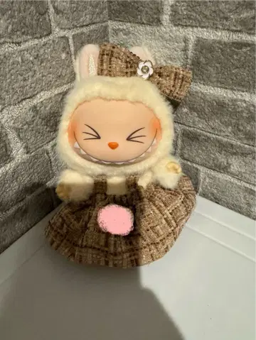 미사용 새상품 러브브 체크 원피스 브라운 리본 포함 옷 갈아입기