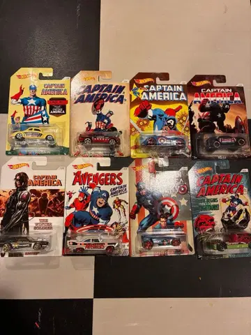 핫휠 캡틴 아메리카 8대 세트 컴플리트 새상품 marvel