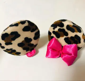 디즈니 미니 레오파드 무늬 헤어핀 머리띠
