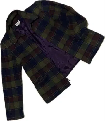 VAN HEUSEN 울 자켓 타탄 체크 짧은 기장 구제 의류