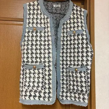 ABISTE 체크 무늬 니트 베스트