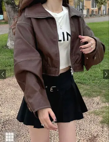 GRL 브라운 크롭 자켓