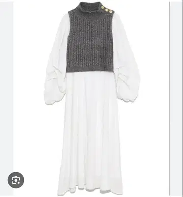 [ 새상품급 ] 셀포드 롱 원피스 니트 베스트 레이어드