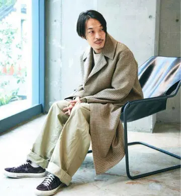 AURALEE 17AW 더블 페이스 체크 롱 코트