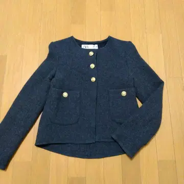 ZARA 다크 그레이 노카라 자켓 XS