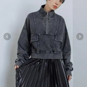 JEANASIS 블리치 하프 ZIP 숏 풀오버