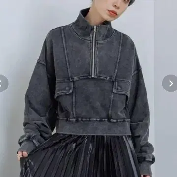 JEANASIS 블리치 하프 ZIP 숏 풀오버