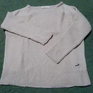 CROCODILE 리브 스웨터 M 베이지