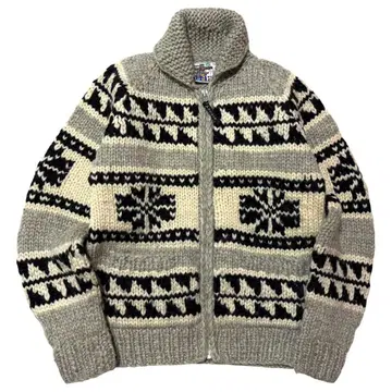 KANATA 노르딕 무늬 울 100% 카우친 니트 자켓