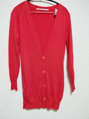 GALERIE VIE 얇은 소재 롱 가디건 레드 사이즈 1