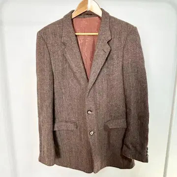 시어스 헤링본 무늬 해리스 트위드 테일러드 자켓