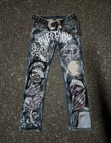 [ 즉시 구매 가능 ] 리메이크 페인트 데님