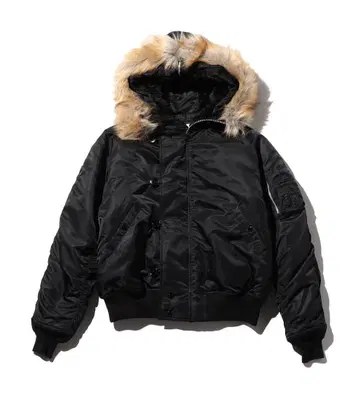 MOUSSY 블랙 다운 자켓 퍼 포함