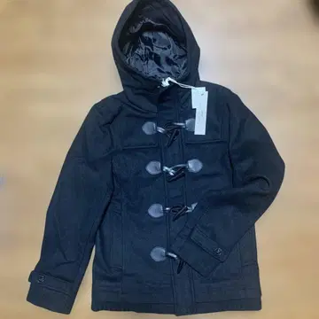 블랙 울 혼방 더플 코트