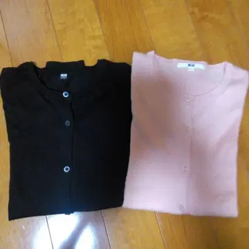 새상품급 UNIQLO 여성용 U 넥 UV 가디건 블랙 & 오렌지