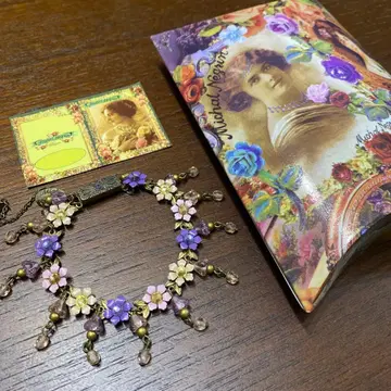 미하엘 네그린 앤티크 플라워 팔찌 핑크 퍼플