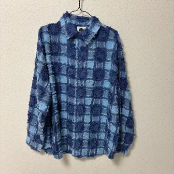 디자인 체크 셔츠 블루