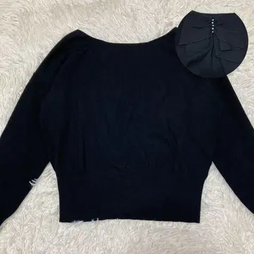 택 포함 엠즈 그레이시 백리본 니트 스웨터 40 펄