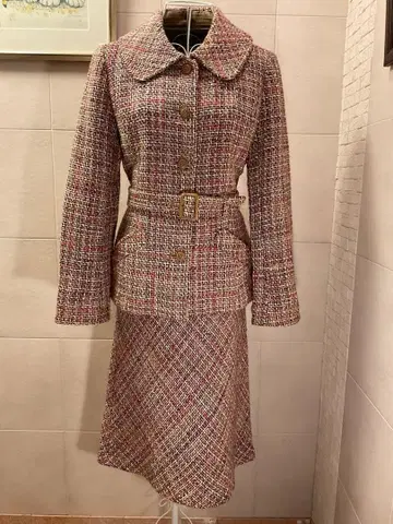 FRANCO FERRARO 트위드 셋업 벨트 포함 M 사이즈