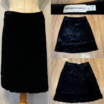 EMPORIO ARMANI 엠포리오 아르마니 벨로아 스커트 블랙 US8