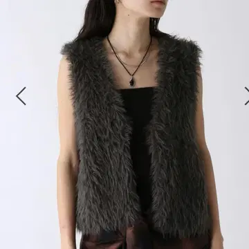 JEANASIS 슬라브 니트 퍼 베스트