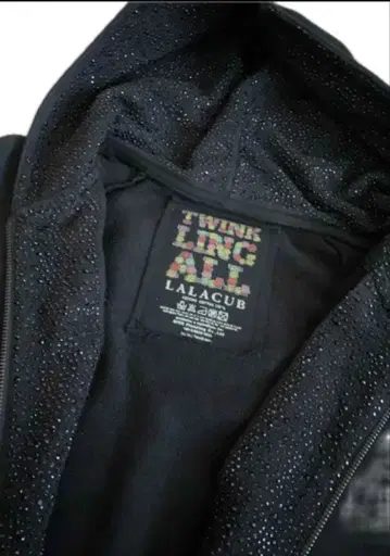 LALACUB 반짝이 후드티 블랙 S 사이즈 블랙 지퍼 후드티