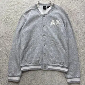 아르마니 익스체인지 맨투맨 바시티 자켓 AX 로고 그레이 M