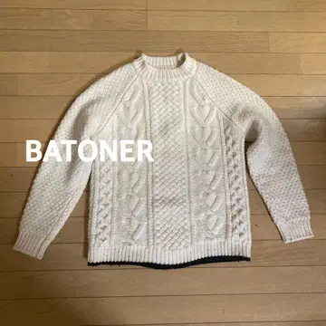 BATONER 아란 니트 케이블 니트 피셔맨 니트