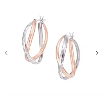 TSUTSUMI K10 화이트 골드/K10 핑크 골드 귀걸이