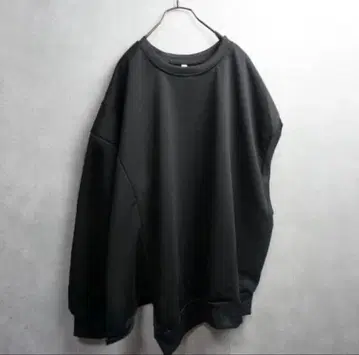 비대칭 트레이닝복 맨투맨 레이어드 블랙