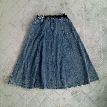 니코앤드 데님 A라인 스커트 빈티지 가공