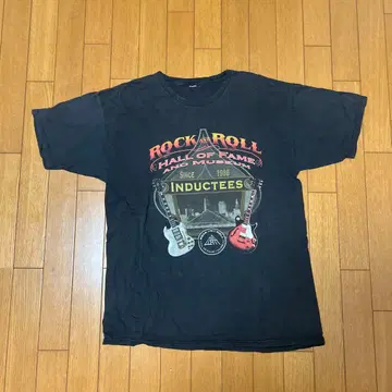 XL/구제 의류 반팔 락밴드 티셔츠 남성용 블랙