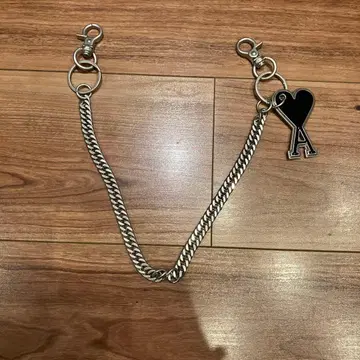 ami 실버 지갑 체인 하트 참 포함