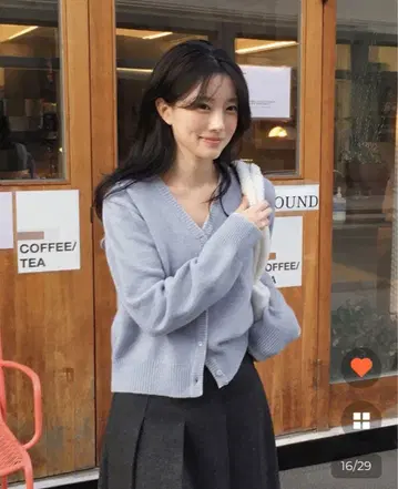 SLOWMADE 백 포인트 아가일 가디건