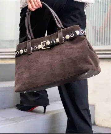 다크 브라운 스웨이드 토트백